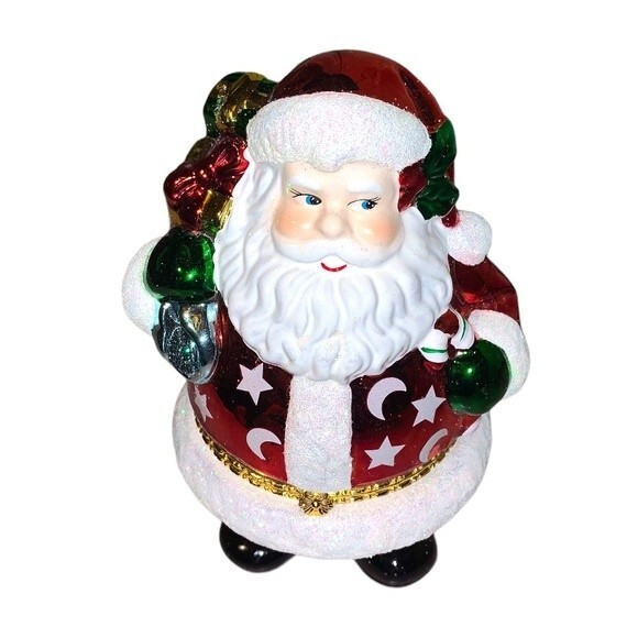 *RARE* Vintage Christopher Radko Santa Candy Christmas Glass Holiday Ornament - Picture 1 of 7